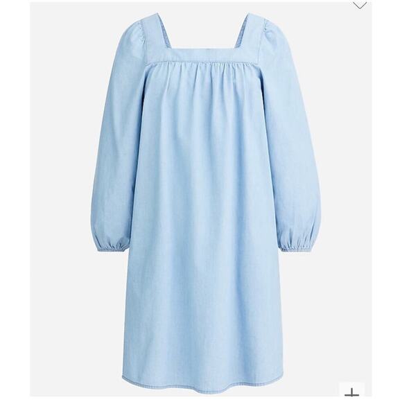 J. Crew Squareneck Chambray Shift Dress NWOT - Picture 1 of 9
